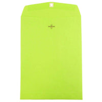 JAM Paper - Enveloppes ouvertes en papier avec fermeture à attache parisienne, 9 x 12 po, vert lime intense, 100 par boîte-Vert lime intense