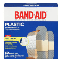 BAND-AID Brand COMFORT-FLEX Plastic Bandages, Assorted, 60 Pack-All purpose bandages