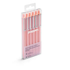 Poppin Retractable Gel Lux Pens - 0.7mm - Blush - 6 Pack-All pens come with black ink