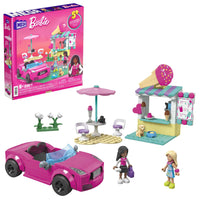 MEGA Barbie Convertible and Ice Cream Stand Building Playset - 225 Pieces-Fun building playset for kids aged 6 and up