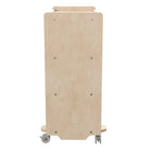 Flash Furniture Bright Beginnings Commercial Grade Space Saving 4 Shelf Wooden Mobile Classroom Storage Cart w/ Casters- Natural-Reachable Height Ideal for Toddler through Early Elementary