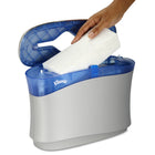 Kleenex Reveal Countertop Folded Towel Dispenser - 13.3" x 9.0" x 5.2" - Soft Grey-OverStuff Prevention feature means you can't overfill it, one-handed opening makes it easier to refill than comparable countertop dispensers