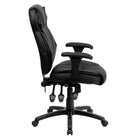 Flash Furniture HERCULES Big & Tall Leather Executive Chair with Adjustable Arms-Black LeatherSoft Upholstery