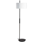 Dainolite Fitzgerald Modern Incandescent Floor Lamp - 1 Light - Matte Black and White Shade-Matte Black