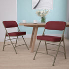 Flash Furniture HERCULES Series Premium Curved Triple Braced & Double Hinged Fabric Metal Folding Chairs - Burgundy - 2 Pack-Grey Powder Coated Frame Finish