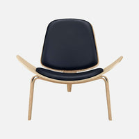 Nicer Furniture Wegner Shell Chair - Natural Black-Strong base and legs, pre-assembled one piece.