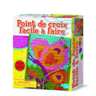 4M French Cross Stitch-Includes 2 sheets of plastic nets, plastic knitting needles, templates, 8 colours of yarn & detailed instructions