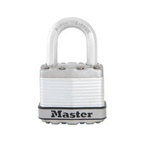 Master Lock 44mm Wide Laminated Steel Padlock-Tough-Cut octagonal boron-carbide shackle is 50% harder than hardened steel