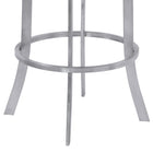Armen Living Prinz 26" Counter-Height Swivel Bar Stool - Black-Elegant brushed stainless steel construction is enhanced by comfortable faux leather upholstery
