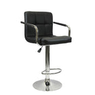 Nicer Furniture - tabouret de bar hydraulique pivotant Hexagrid avec bras - noir - 2 pièces-Ensemble de 2 tabourets contemporains, recouverts de similicuir polyuréthane durable.