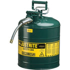 Justrite Type II AccuFlow Safety Cans, 5/8" x 11 1/2" x 18", Green-AccuFlow™ exclusive Safe-Squeeze® trigger mechanism allows for smooth flow and accurate pouring