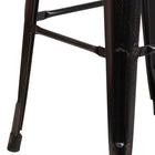 Flash Furniture Commercial Grade 30" High Backless Black-Antique Gold Metal Indoor-Outdoor Barstool with Square Seat-Backless Design