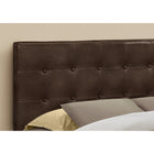 Monarch Specialties 6000Q Queen Size Headboard - Brown Leather-Look-Assembly required: All parts and hardware are enclosed within the headboard, accessible through the back panel; illustrated instructions are provided for convenience (additional tools may be needed)
