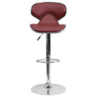 Flash Furniture 17 1/2" x 17 1/2" Cozy Mid-Back Vinyl Adjustable Bar Stool with Chrome Base, Burgundy, 2 Pack-Mid-Back Design