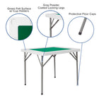 Flash Furniture 34.5" Square Granite Folding Game Table with Green Playing Surface - White-Card Placement with Lip