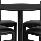 Flash Furniture 30" Round Black Laminate Table Set with X-Base & 4 Ladder Back Metal Barstools - Black Vinyl Seat-Set Includes 4 Barstools, Round Table Top and X-Base