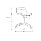 Monarch Specialties 7465 Multi-Position Office Chair - Grey -Product dimensions: 18.5 inches L x 18.5 inches W x 25.5 inches H