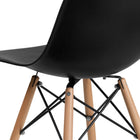 Flash Furniture Elon Series Black Plastic Chair with Wooden Legs - 2 Pack-Waterfall Seat reduces pressure on your legs