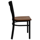 Flash Furniture HERCULES Series Black "X" Back Metal Restaurant Chair - Cherry Wood Seat-"X" Back Design