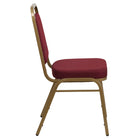 Flash Furniture HERCULES Series Trapezoidal Back Stacking Banquet Chairs with Burgundy Patterned Fabric & Gold Frame - 4 Pack-Trapezoidal Back Design