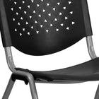 Flash Furniture HERCULES Series 880 lb. Capacity Black Plastic Stack Chair with Titanium Frame-Ergonomically Contoured Design