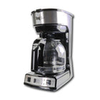 Total Chef 12-Cup Programmable Coffee Maker, Stainless Steel Drip Coffee Machine - Black and Silver-Glass carafe with cool-touch handle
