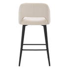 CorLiving DDW-351-B Blakeley Tabouret de bar en velours crème - Lot de 2-Dossier et assise hautement rembourrés pour plus de confort
