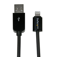 StarTech 2M (6Ft) Long Black Apple 8-Pin Lightning Connector to USB Cable For iPhone/iPod/iPad-Complements your black Apple mobile devices