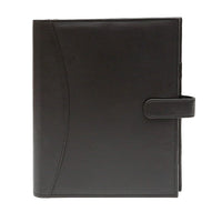 Ashlin Hough Refillable Medium Journal, Black-Our refillable notebook with closure is perfect for your daily notes, attending meetings or journal writing. This comes with a hard bound note book (included) , which can be removed and replaced with a new one. Carry your journal, wherever you go so that you always have it
