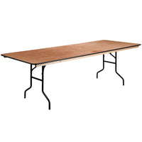 Flash Furniture 36" x 96" Rectangular Wood Folding Banquet Table with Clear Coated Finished Top-Ready To Use Banquet Table