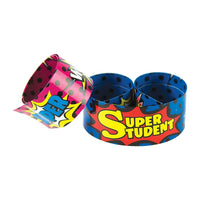 Teacher Created Resources Superhero Super Student Slap Bracelets, 60 Pack-Slap bracelets fit most wrist sizes.