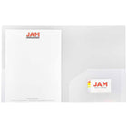 JAM Paper Plastic Heavy Duty Two Pocket Folders, Clear, 108 Pack (3383HCLB)-2 pocket
