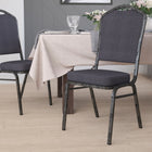 Flash Furniture – Chaise banquet empilable à haut dossier, siège en tissu noir 2,5 po, armature argentée (HFC01SVE26BK)-Siège et dossier rembourrés