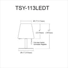 Dainolite Tinsley Contemporary Table Lamp - Matte Black with Color Changing - 2.5 W-RGBW LED
