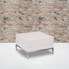 Flash Furniture HERCULES Imagination Series Melrose Leather Ottoman - White-Melrose White LeatherSoft Upholstery