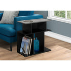 Monarch Specialties - 2477 Table D'Appoint - 24 po H/Noir/Dessus Gris-Peut être utilisé comme console de divan ou de hall et comme table d'appoint