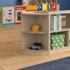 Flash Furniture Bright Beginnings Commercial Grade 2 Tier Wooden Classroom Corner Storage Unit with Rounded Front Edges -Natural-Quick and Easy Assembly with Included Materials