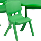 Flash Furniture 24"W x 48"L Rectangular Green Plastic Height Adjustable Activity Table Set with 6 Chairs-Set Includes: Rectangular Table and 6 Stackable Chairs