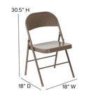 Flash Furniture HERCULES Series Double Braced Beige Metal Folding Chair-Non-Marring Glides
