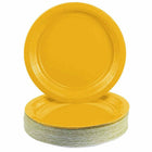 JAM Paper - Assiettes de fête rondes en papier - Petites - 7 po - Jaune - Paquet de 50-Taille : petit rond (7 pouces de diamètre) | Taille parfaite pour l'entrée et le dessert.
