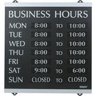 Headline Sign Century Series "Business Hours" Sign, 14" x 13"-Contemporary styling and durable plastic construction