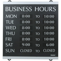 Headline Sign Century Series "Business Hours" Sign, 14" x 13"-Contemporary styling and durable plastic construction