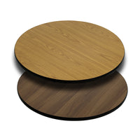 Flash Furniture 36" Round Table Top with Natural or Walnut Reversible Laminate Top-Restaurant Dining Table Top