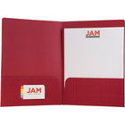 JAM Paper Corrugated Fluted Folders, Red, 100 Pack (87500B100)-2 pocket