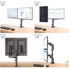 North Bayou H180 Dual Monitor Full Motion Mount Up To 2 X 22"-32" - Black-7