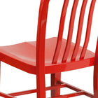 Flash Furniture Commercial Grade Metal Indoor-Outdoor Chairs - Red - 2 Pack-Red Powder Coated Frame Finish