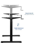 Uplite Manual Ergonomic Stand Up Desk Frame - Hand Crank Adjustable System - Black-Frame Dimensions (Standing): 51.2" x 22.5" x 48.42"