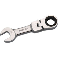 Dynamic Tools 15mm Stubby Flex Head Ratcheting Wrench-Size: 15 mm