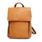 Ashlin Mariah Ladies' Purse-Knapsack with Zippered Organizer, Credit Card Pockets, British Tan-Purse-Knapsack with Zippered Organizer. The main bag has a flap closure, and underneath there is a zippered compartment, Phone pocket, and gusseted pocket. The front panel has 2 zippered pockets for easy outside access. Back organizer has multiple credit cards