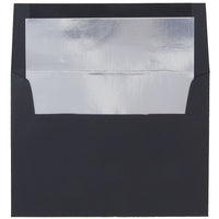 JAM Paper A8 Foil Lined Envelopes, 5.5 x 8.125, Black Linen with Silver Lining, 1000 Pack (03243680C)-Black